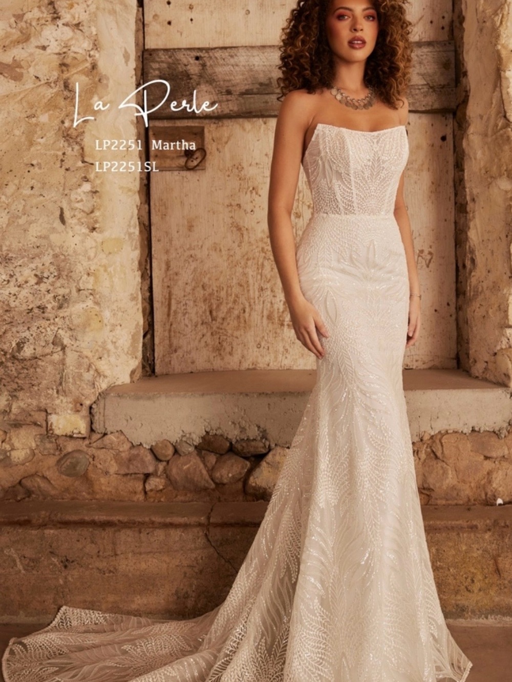 La Perle Martha Strapless Ivory Mermaid Wedding Dress